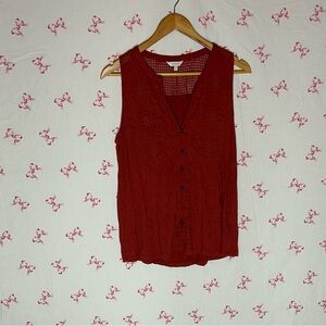 Lucky Brand Sleeveless Burgundy Blouse